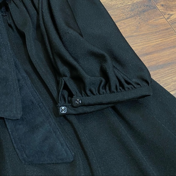 Retro vintage black midi dress w/ cowl back - Picture 12 of 16